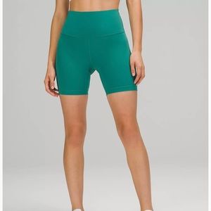 “Teal lagoon” lululemon 6” biker shorts